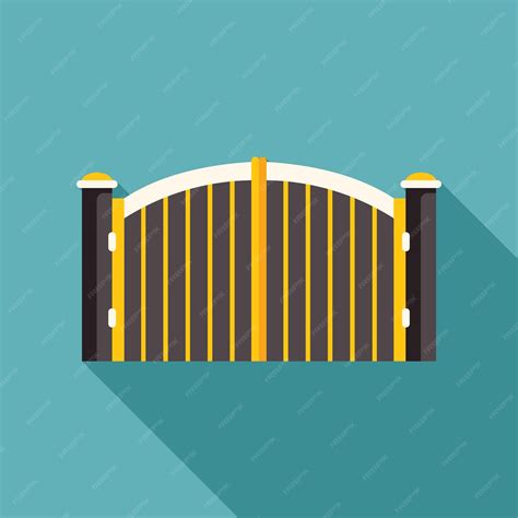 Premium Vector | Golden gate providing security and increasing curb appeal