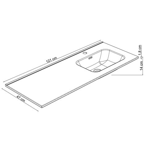 Kosmik Plan De Toilette Cm Simple Vasque Droite