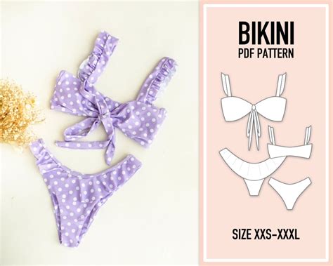 Bikini Pattern PDF Sewing Pattern Swimsuit Pattern PDF Etsy Israel