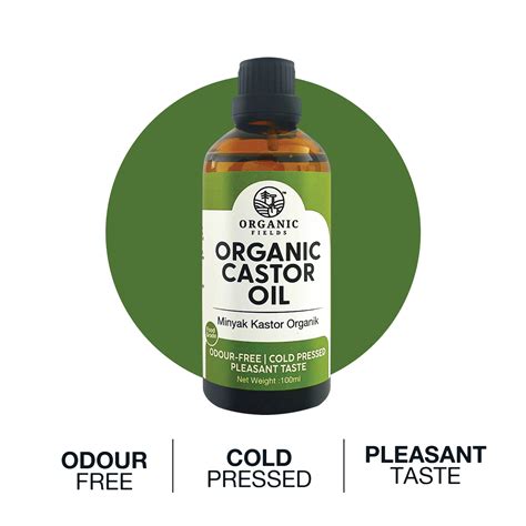 Organic Castor Oil 100ml Organic Fields