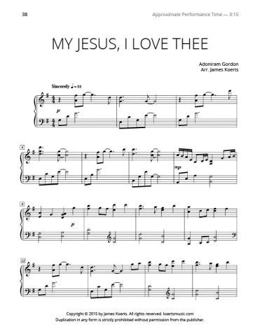 My Jesus, I Love Thee – Koerts Music