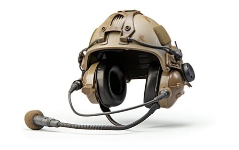 Premium Ai Image Army Headgear With Communication Gear On White