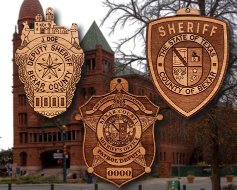 Wooden Bexar Co Tx Sheriff Badge Or Shoulder Patch Ornament Etsy