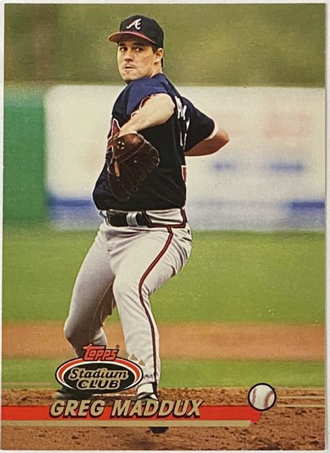 Greg Maddux 1993 Topps Stadium Club Atlanta Braves Baseball Card KBK