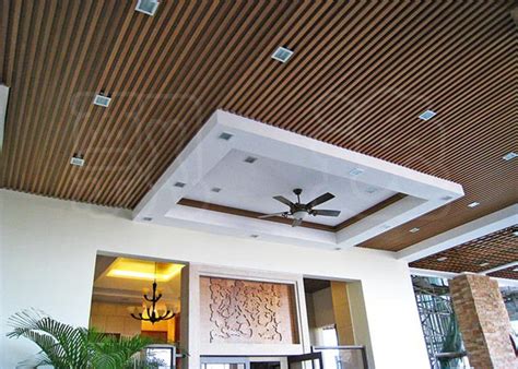 Suspended Wood Plastic Composite Ceiling Panels For Living Room