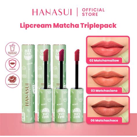 Jual Hanasui Mattedorable Lip Cream Matcha Latte Edition Shopee Indonesia