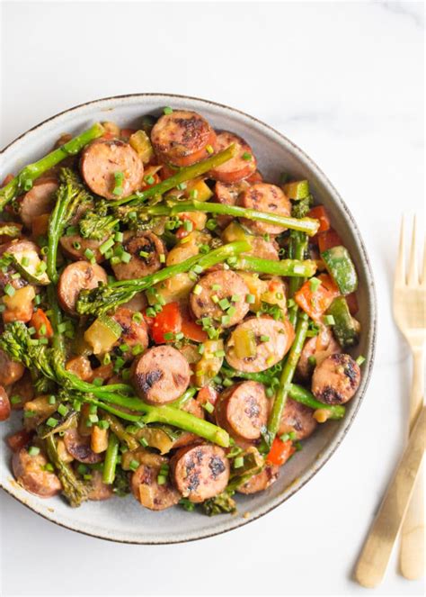 Sausage Stir Fry With Mustard Sauce Wholesomelicious