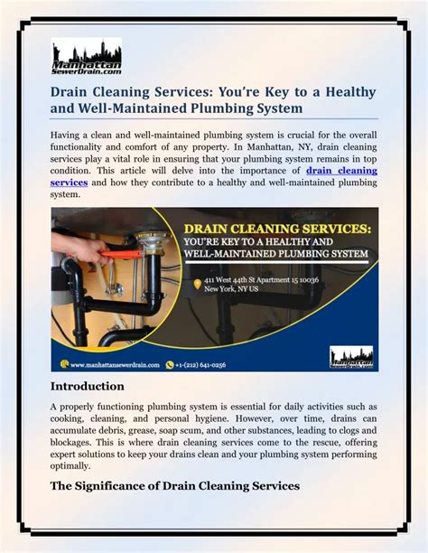 Ppt Drain Cleaning Services Youre Key To A Healthy And Well