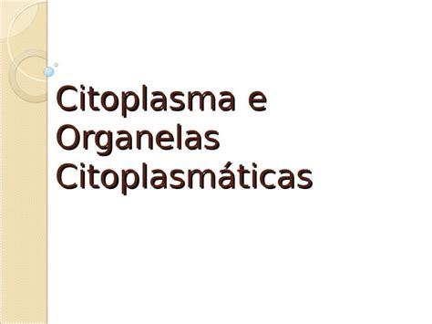 Ppt Citoplasma E Organelas Citoplasm Ticas Organelas Citoplasm Ticas