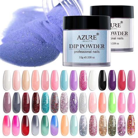 Azure Beauty Dipping Powder Glitter Shiny Nail Art Powder Long Lasting