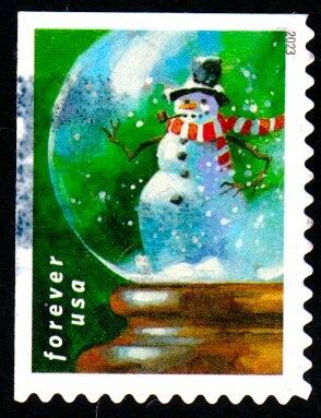 SC 5816 66c Snow Globes Snowman Used Single Off Paper