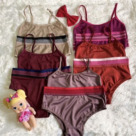 Kit Conjuntos Juvenil Lingerie Top E Calcinha El Stico Revenda