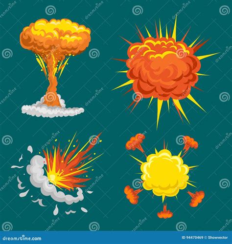 Cartoon Explosion Boom Effect Animation Game Sprite Sheet Explode Burst