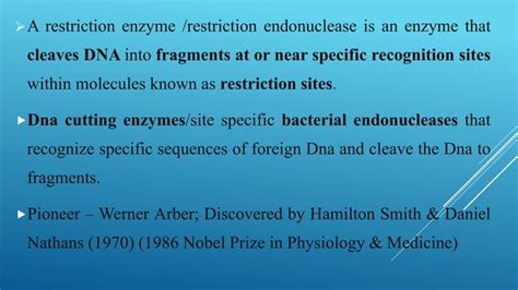 Restriction Endonuclease Ppt