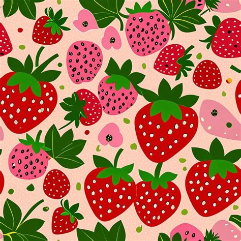 Premium Photo Seamless Strawberry Pattern Vector