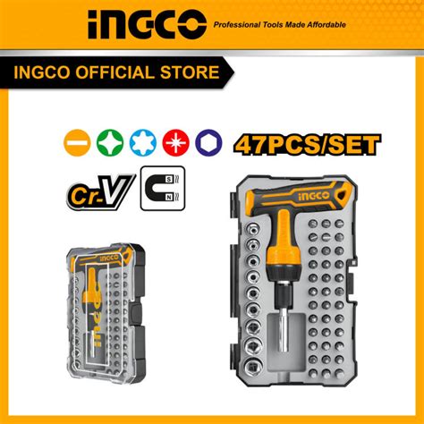 INGCO 47 Pcs T Handle Wrench Screwdriver Set HKSDB0478 Lazada Indonesia