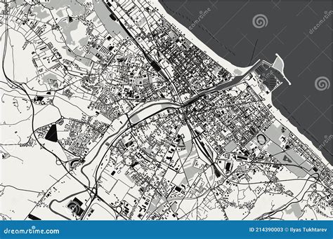 Map Of The City Of Pescara Abruzzo Italy Stock Vector Illustration