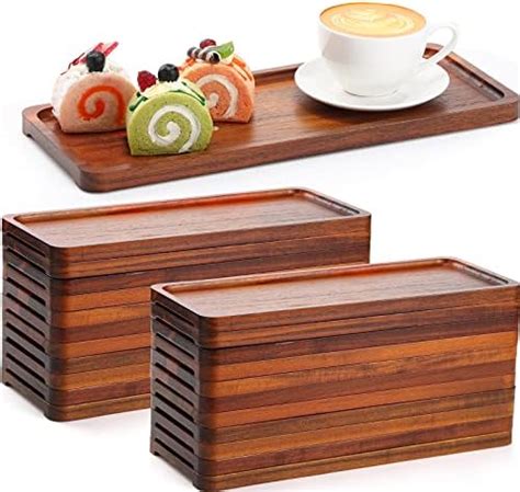 Amazon 10 Pack Solid Wood Serving Trays Acacia Wooden Server