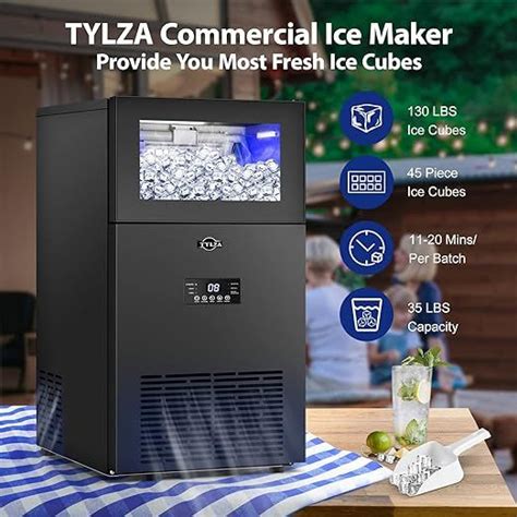 Tylza Upgraded Commercial Ice Maker Lbs H Wide Under Counter