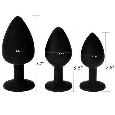 3pcs S M L Silicone Jewel Anal Butt Plug Prostate Massager Beads G Spot