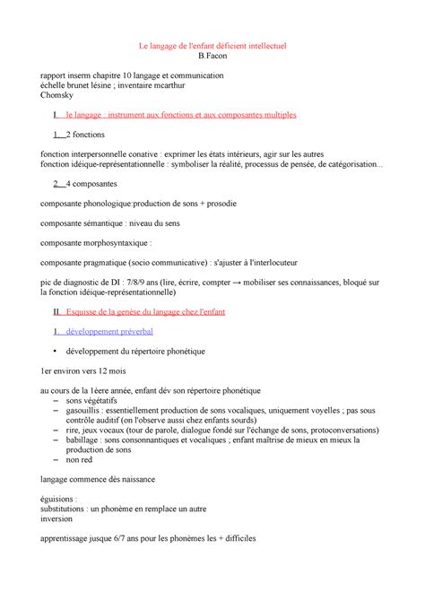 Le Langage De L Enfant D Ficient Intellectuel Le Langage De L Enfant