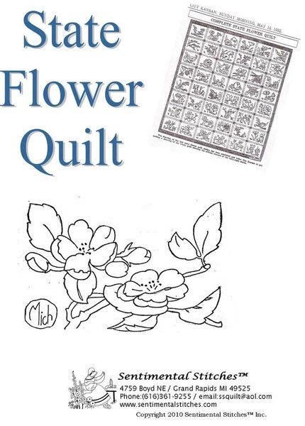 State Flower Quilt | Vintage quilts patterns, Flower quilt, Flower ...