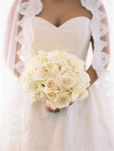 Bouquets Photos - White Rose & Calla Lily Bridal Bouquet - Inside Weddings