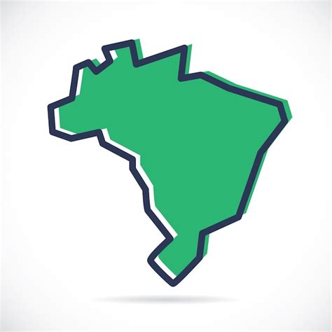 Premium Vector Stylized Simple Outline Map Of Brazil Explorando A