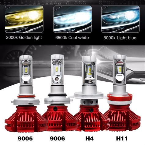 Automotive 6000lm 24V 12V 50W H13 H11 H4 H7 H11 9005 X3 Auto Headlamp