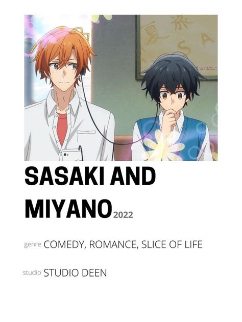 Sasaki And Miyano In 2024 Minimalist Poster Anime Studio Deen