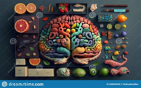 Human Brain Anatomy Color Coded Stock Illustration - Illustration of ...