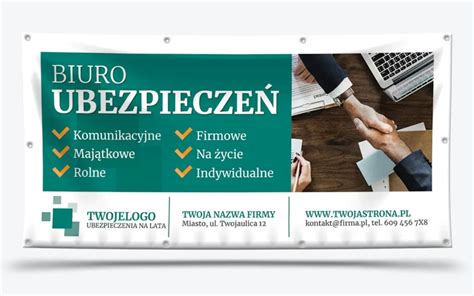 Baner Reklamowy Dla Biura Ubezpiecze Nowoczesny Projekt Graficzny