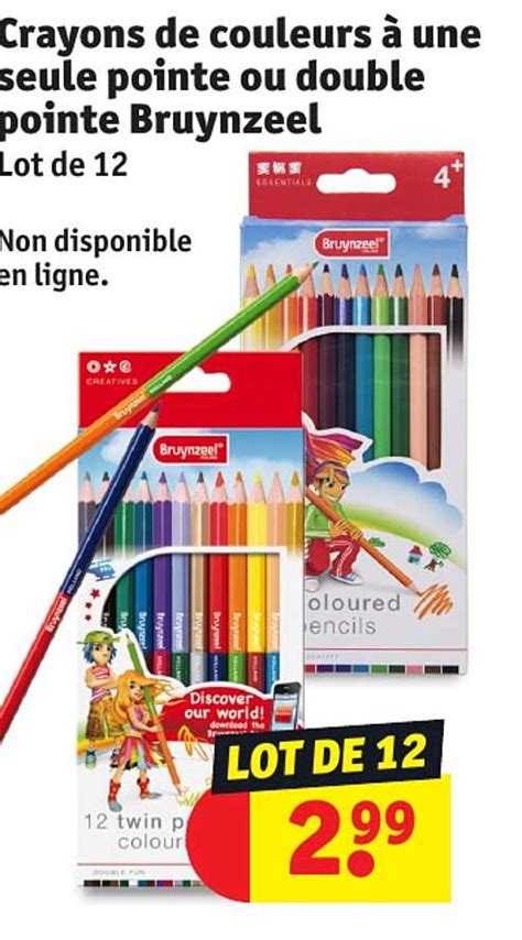 Promo Crayons De Couleurs à Une Seule Pointe Ou Double Pointe Bruynzeel