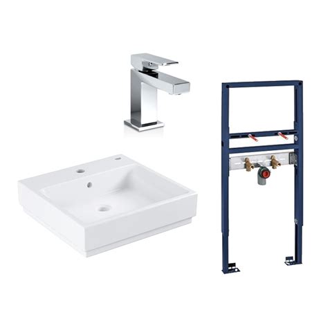 Grohe Cube Wall Hung Basin 600mm Tap And Frame Better Bathrooms