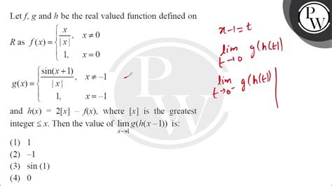 Let F G And H Be The Real Valued Function Defined On R