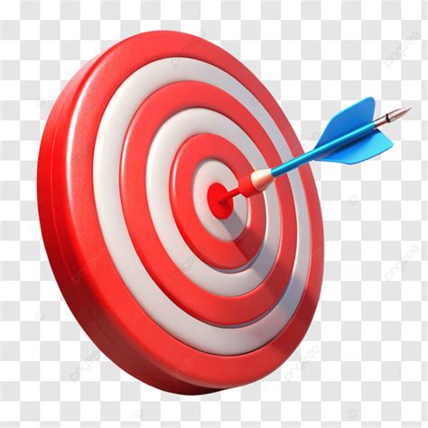 3d Red And White Target With Arrow Clipart 3d Target Arrow Bullseye