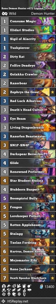 Reno Demon Hunter 472 Legend 27e18 Hearthstone Wild Decks