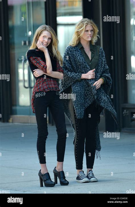 Keith Richards' daughters Theodora and Alexandra spotted doing a photoshoot in the West Village ...