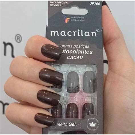 Unhas Autocolantes Macrilan Cacau Shopee Brasil