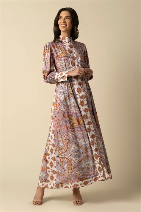 Buy Pink Viscose Twill Printed Fleur Stand Maya Midi Dress And Belt Set