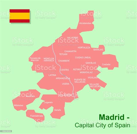 Ilustración De Mapa De Madrid Y Más Vectores Libres De Derechos De