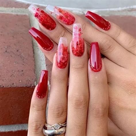 Nail Art Red Acrylic Nails Designs