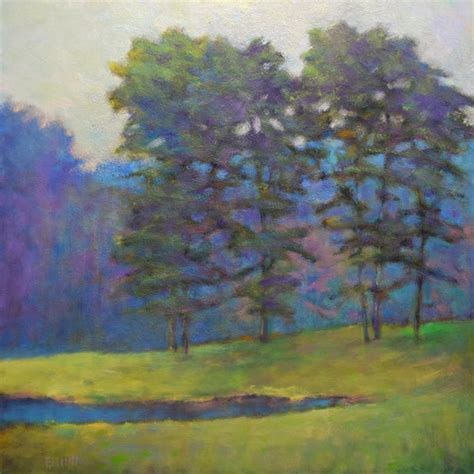 At The Pond Oil Panel 30 X 30 Inches Ken Elliott
