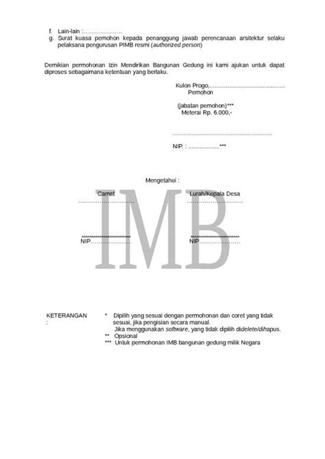 Formulir Imb File Izin Mendirikan Bangunan Id