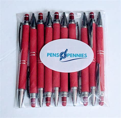 10ct Lot Misprint Metal Retractable Soft Cross Grip Stylus Pens CHERRY