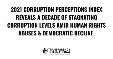 2021 Corruption Perceptions Index Reveals A Decade