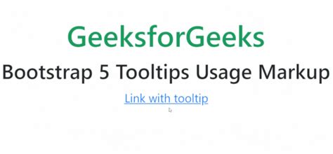 Bootstrap 5 Tooltips Usage Markup GeeksforGeeks