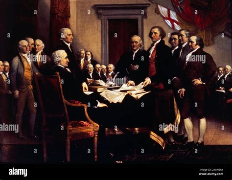 Oil On Canvas Painting By The American Artist John Trumbull Depicting