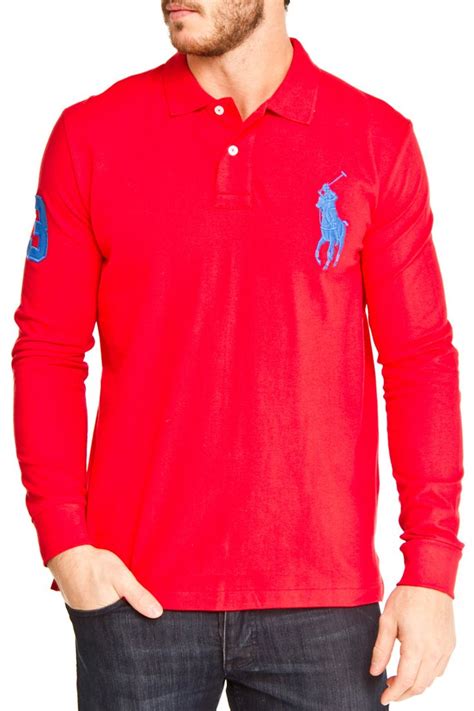 Ralph Lauren Daniel Long Sleeve Polo In Red Long Sleeve Polo Ralph Lauren Mens Tops