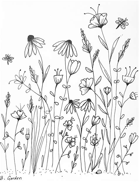 how to draw wild flowers
